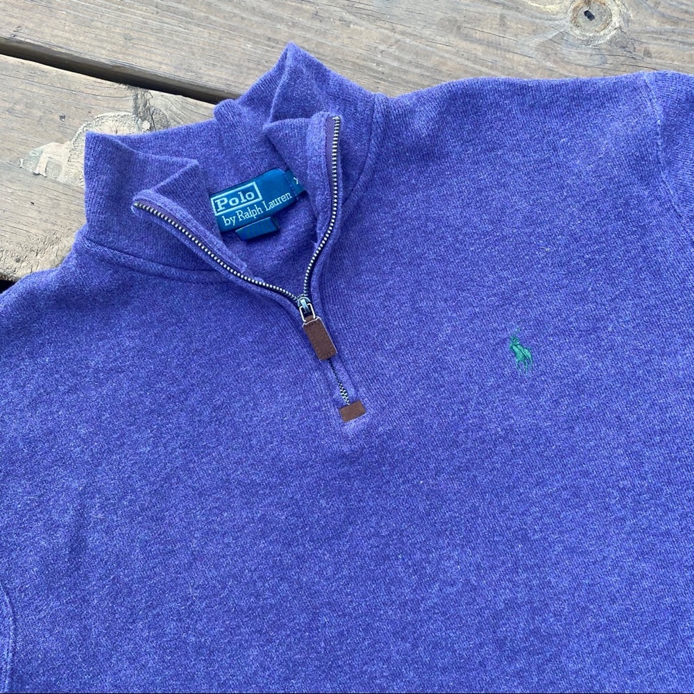 Purple Polo Ralph Lauren quarter zip sweater